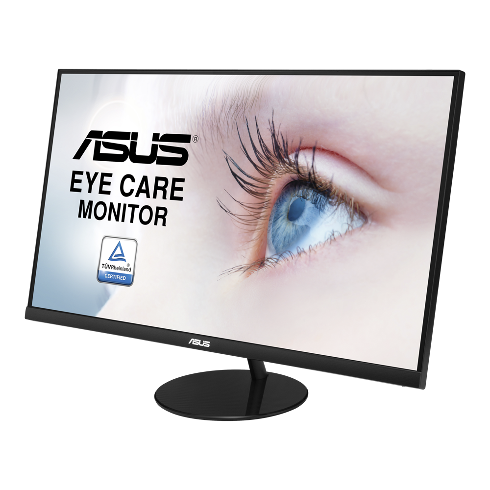 ASUS VL249HE Monitor, 23.8", IPS, 75Hz, 1920x1080, Eye Care, Adaptive-Sync/FreeSync™, Frameless, Slim, Wall Mountable, Flicker Free, Blue Light Filter