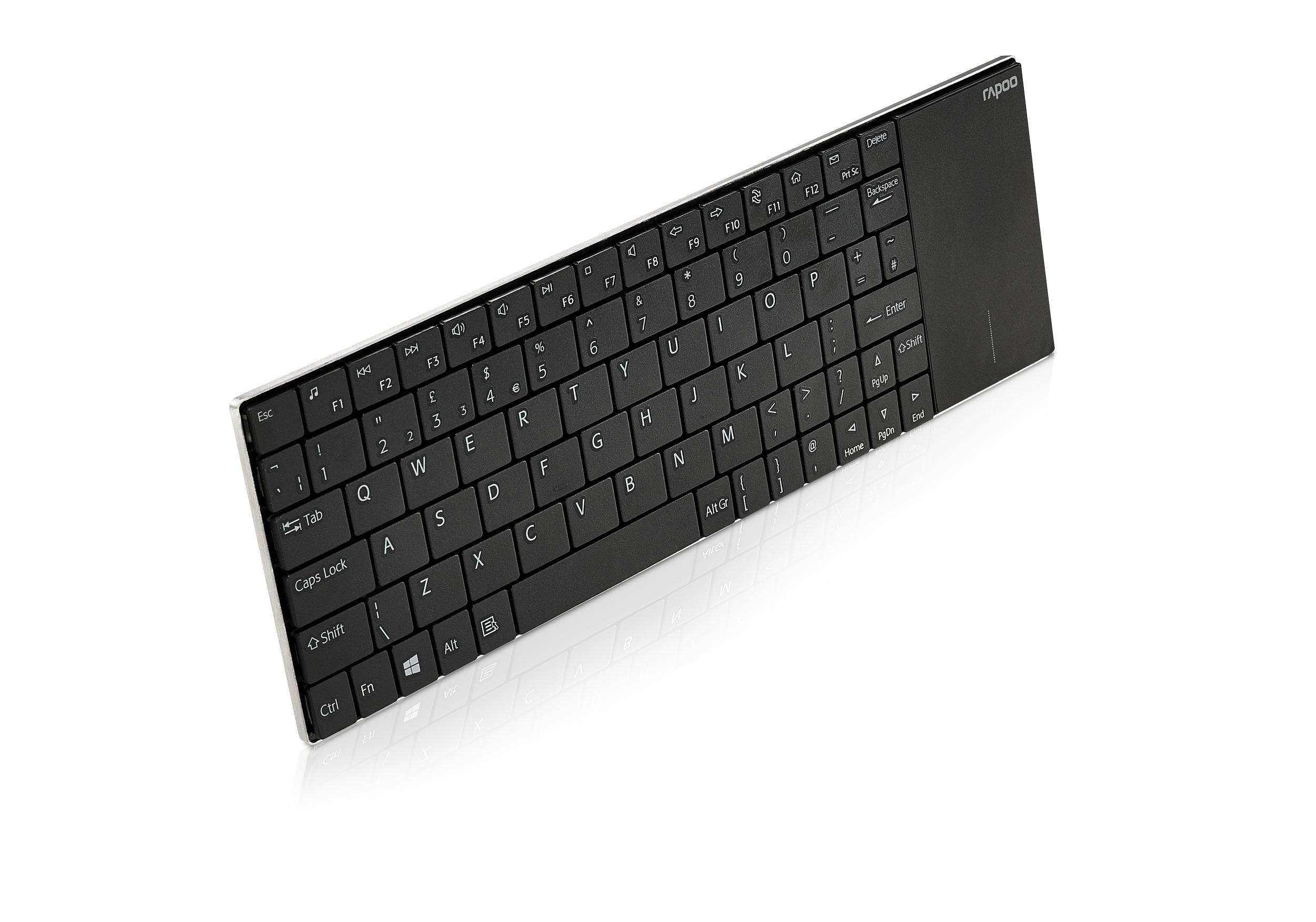 Безжична клавиатура RAPOO E2710, Мултимедийна, 2.4Ghz, Кирилизиране, Черен