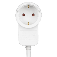 Разклонител HAMA Powerplug, 3 гнезда, 1.4м, Допълнителен контакт, Бутон вкл/изкл, Бял
