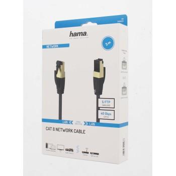 Câble réseau HAMA S/FTP, CAT 8, RJ-45 - RJ-45, 40Gbit/s, 3.0 m, Halogen-free, Noir