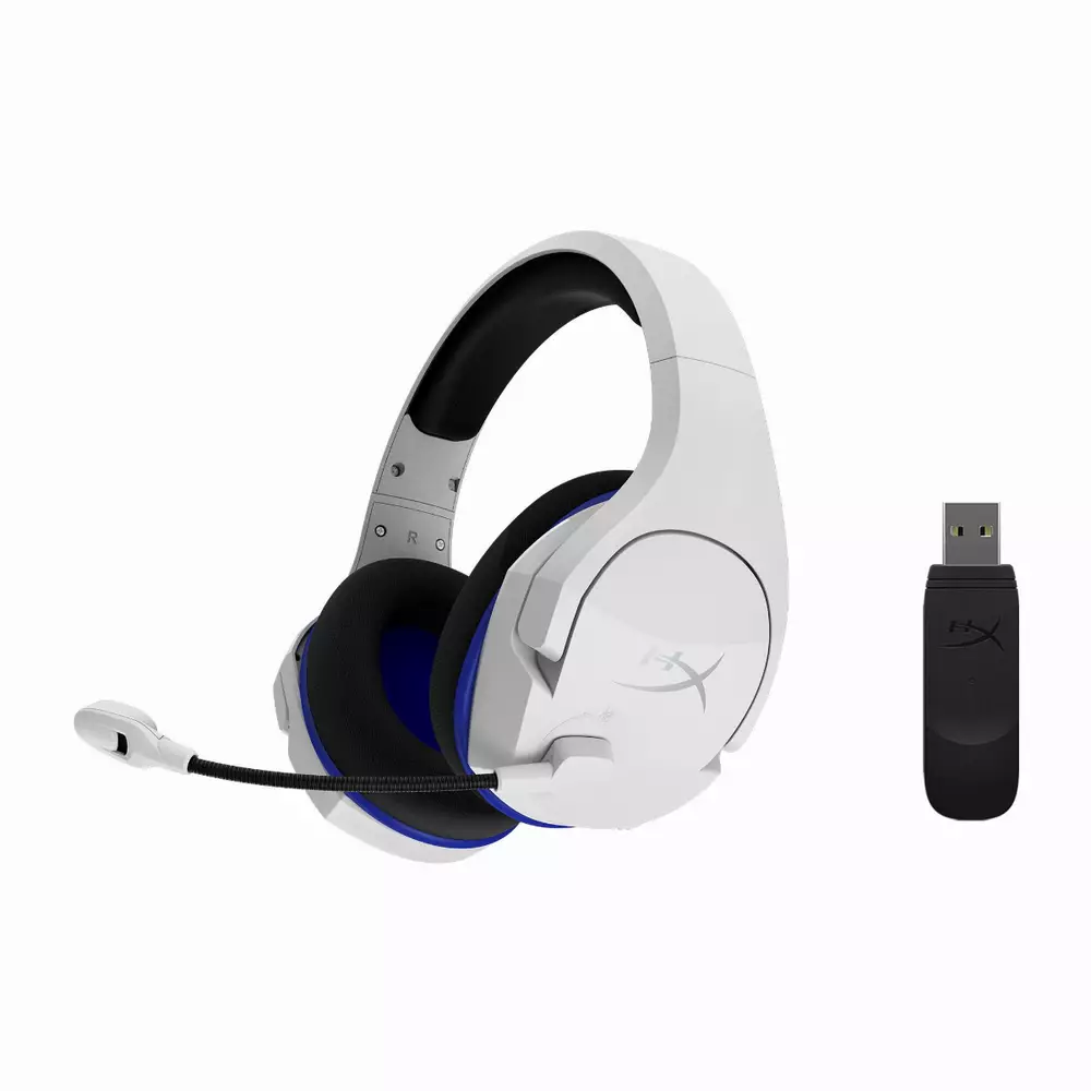 Геймърски безжични слушалки HyperX Cloud Stinger Core Wireless (PS4/PS5), Микрофон, Бял/Син