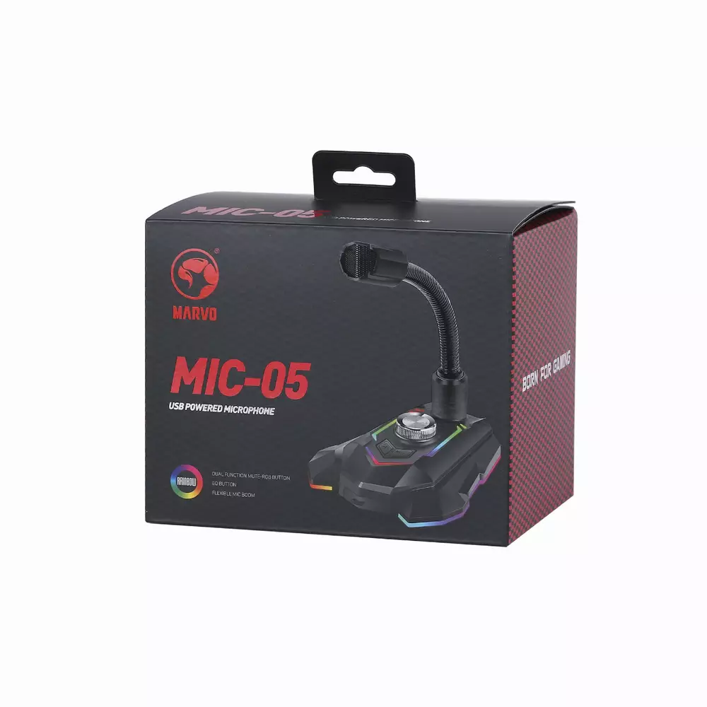 Геймърски микрофон Marvo MIC-05 RGB USB - MARVO-MIC-05