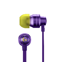 Геймърски слушалки с микрофон Logitech G333 In-ear 3.5 mm + USB-C adapter, тапи жични, лилави