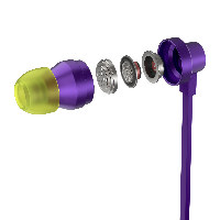Геймърски слушалки с микрофон Logitech G333 In-ear 3.5 mm + USB-C adapter, тапи жични, лилави
