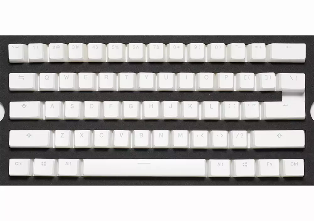 Капачки за механична клавиатура Ducky Pudding White 108-Keycap Set PBT Double-Shot US Layout