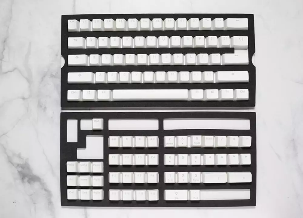 Капачки за механична клавиатура Ducky Pudding White 108-Keycap Set PBT Double-Shot US Layout