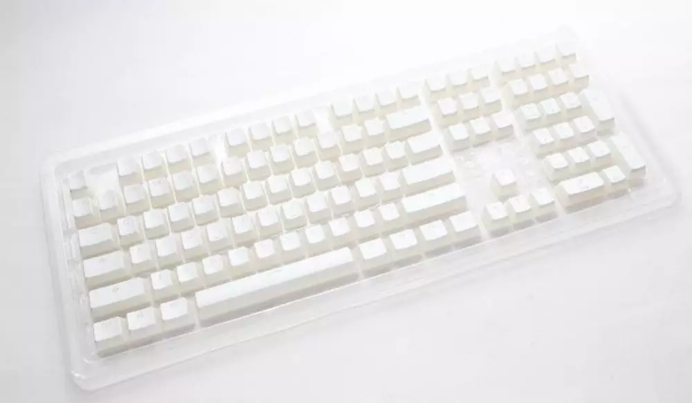 Капачки за механична клавиатура Ducky Pudding White 108-Keycap Set PBT Double-Shot US Layout