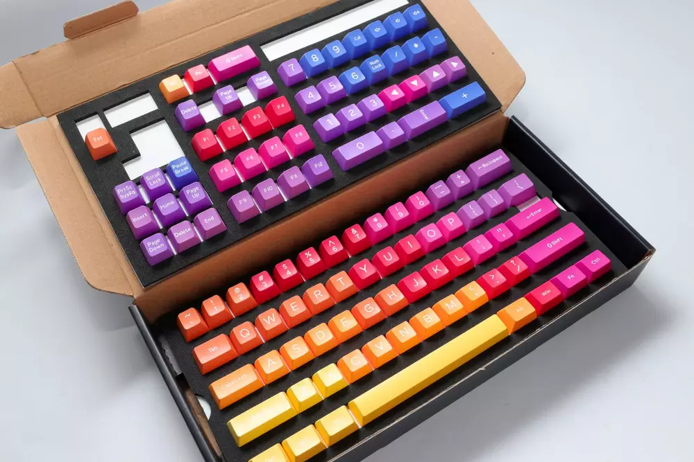 Πλήκτρα για μηχανικό πληκτρολόγιο Ducky Afterglow, 108-Keycap Set ABS, Double-Shot, US Layout