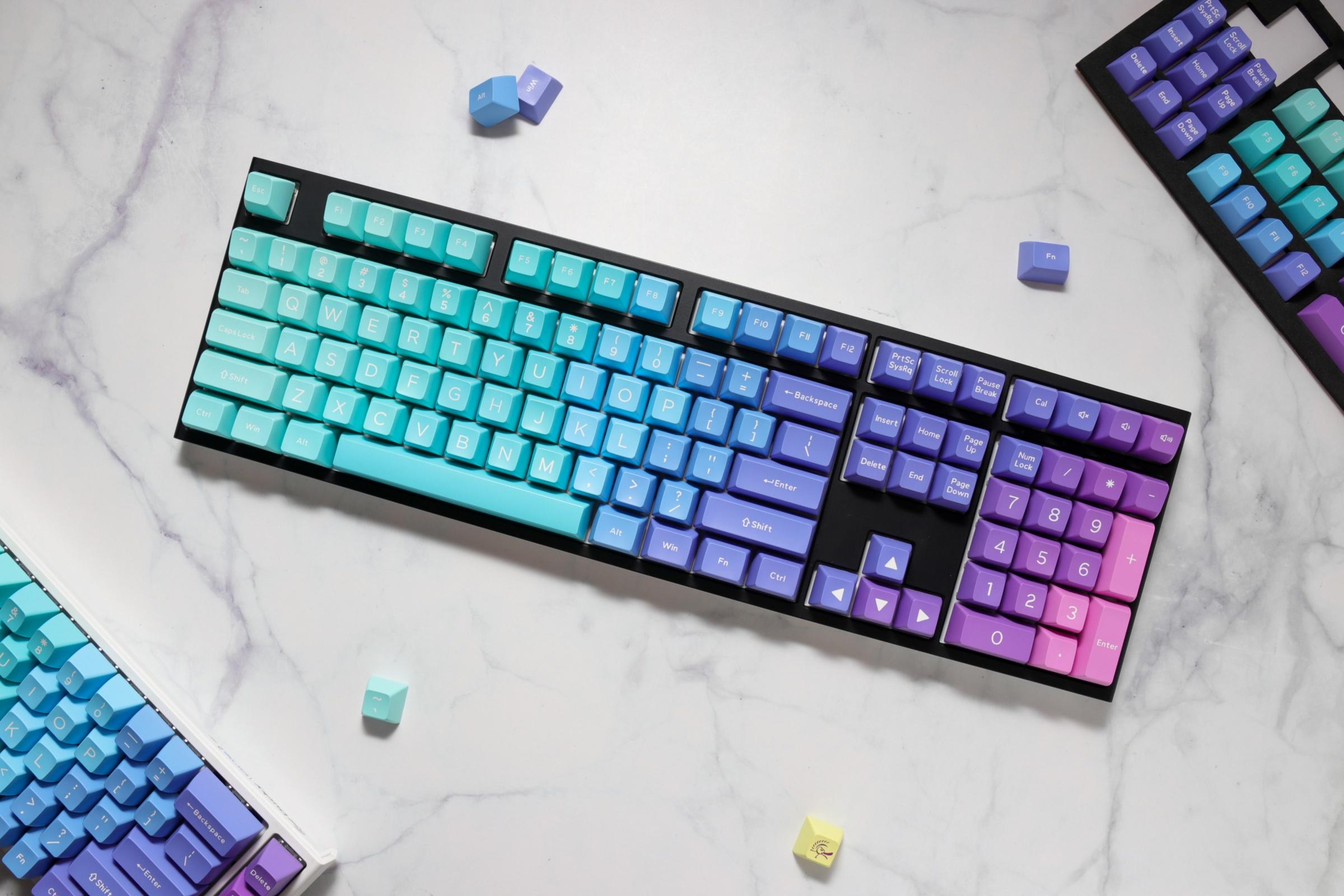 Капачки за механична клавиатура Ducky Azure, 108-Keycap Set ABS, Double-Shot, US Layout