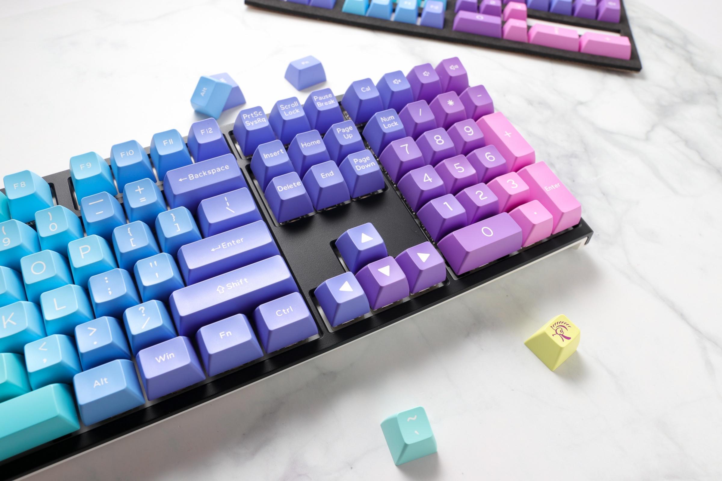 Капачки за механична клавиатура Ducky Azure, 108-Keycap Set ABS, Double-Shot, US Layout