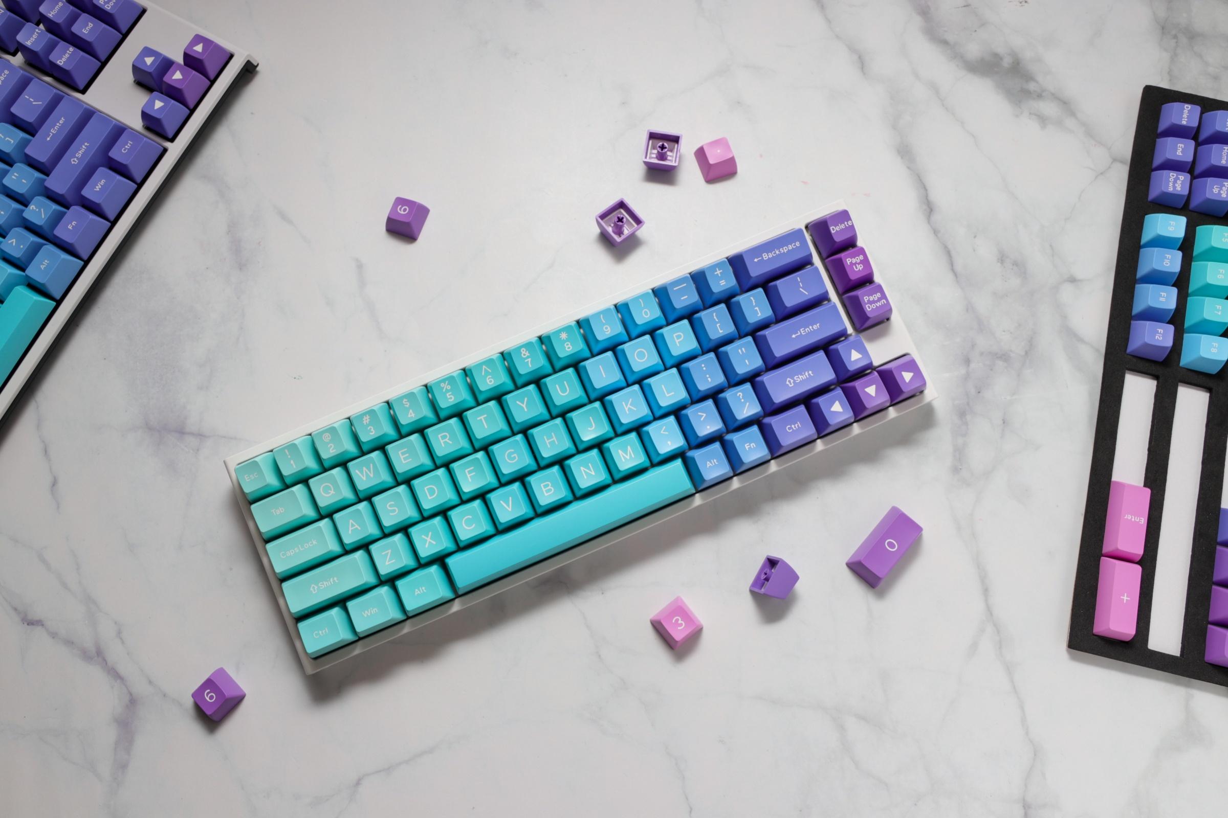 Капачки за механична клавиатура Ducky Azure, 108-Keycap Set ABS, Double-Shot, US Layout