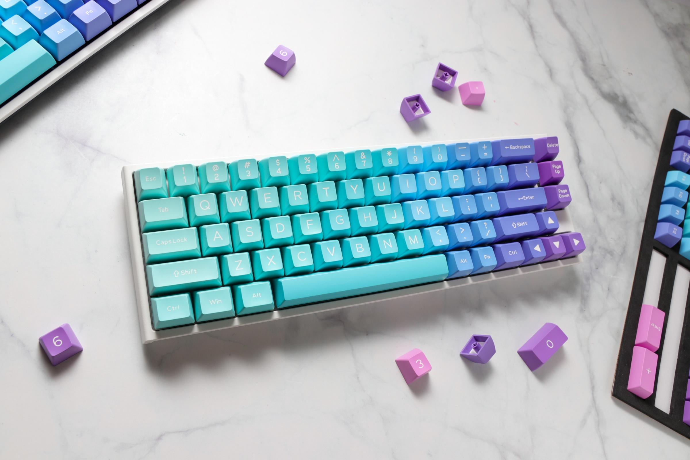 Капачки за механична клавиатура Ducky Azure, 108-Keycap Set ABS, Double-Shot, US Layout