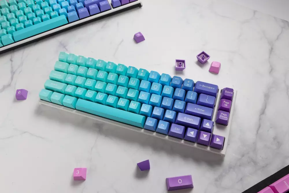 Капачки за механична клавиатура Ducky Azure, 108-Keycap Set ABS, Double-Shot, US Layout