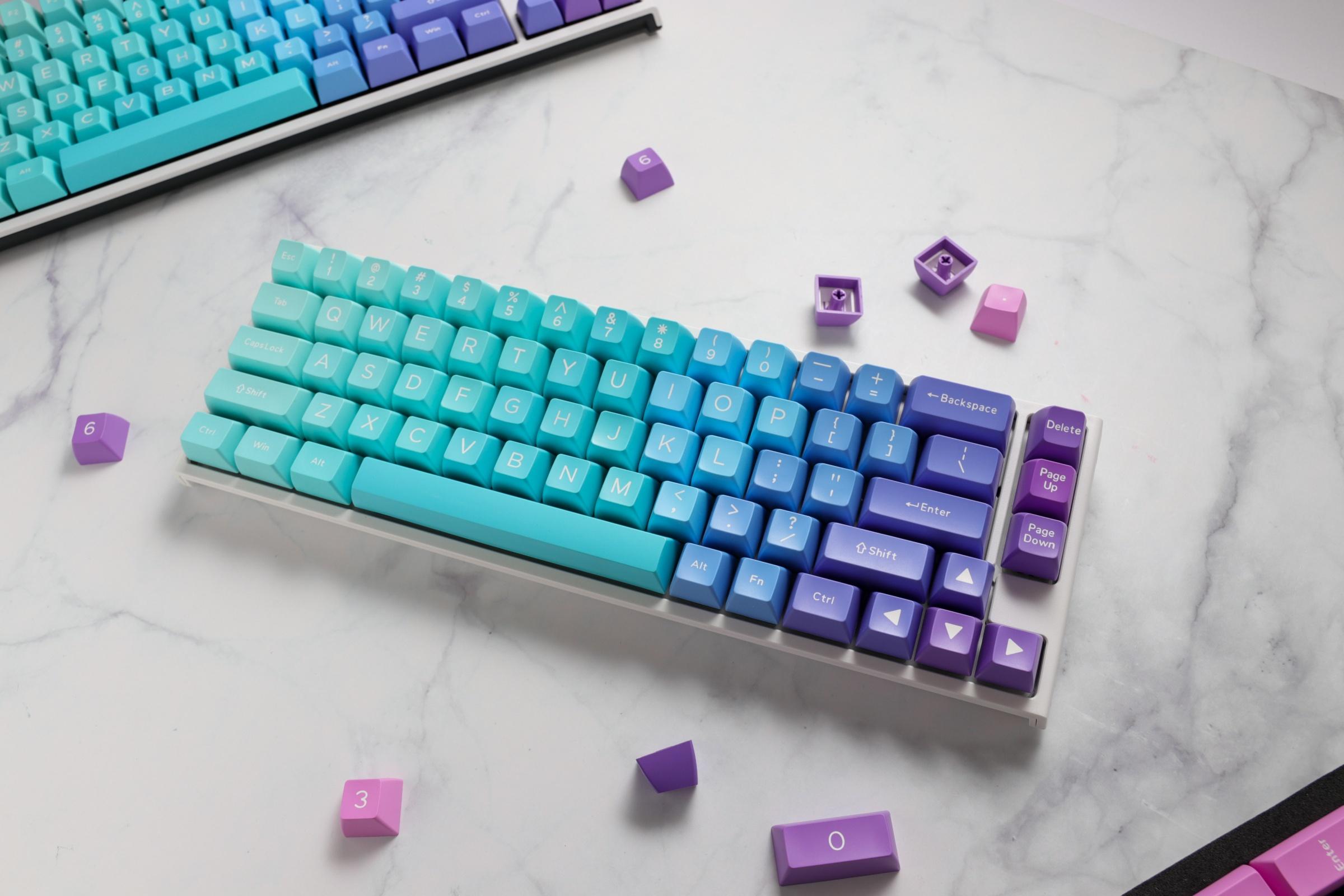 Капачки за механична клавиатура Ducky Azure, 108-Keycap Set ABS, Double-Shot, US Layout