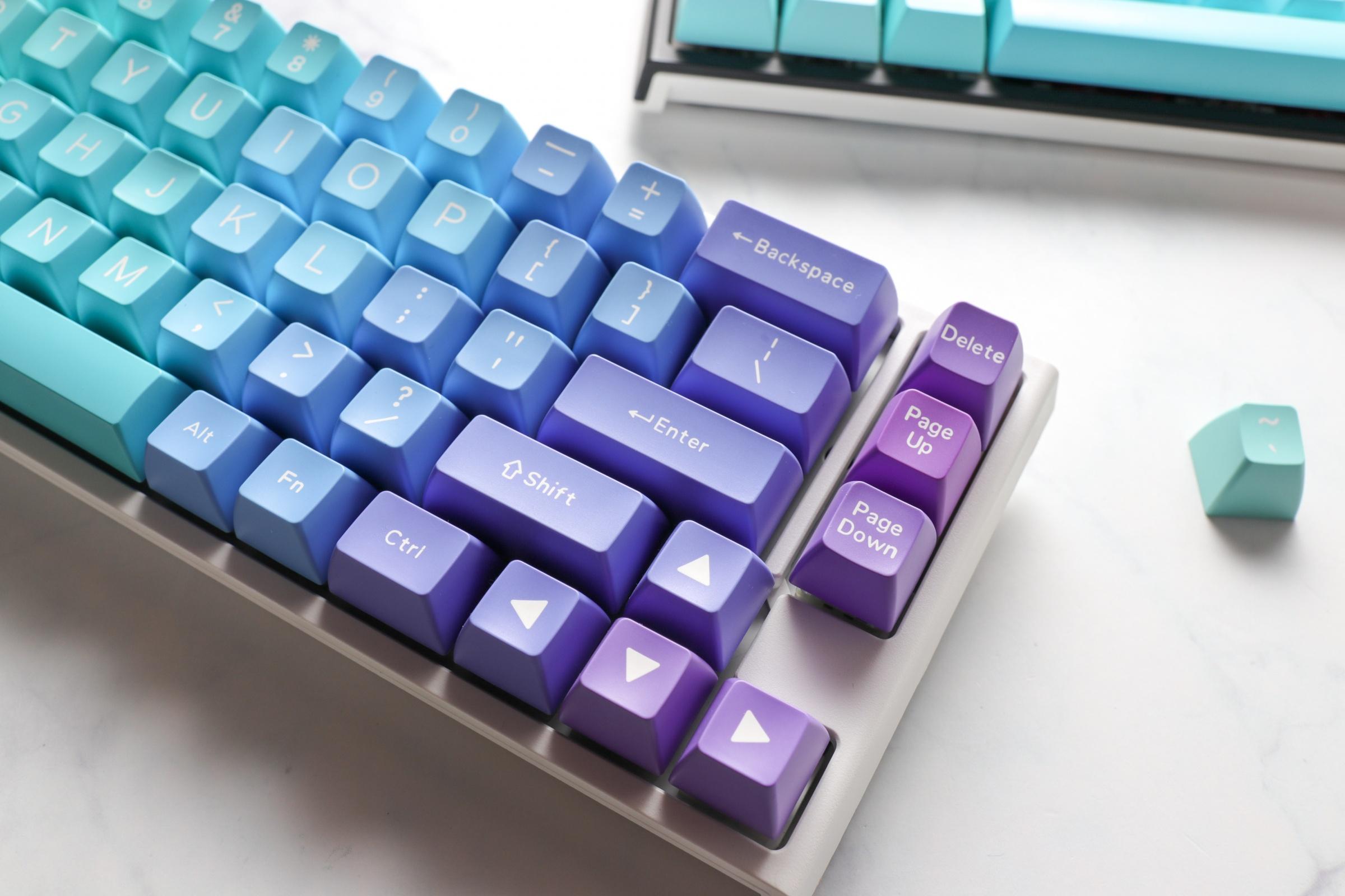 Капачки за механична клавиатура Ducky Azure, 108-Keycap Set ABS, Double-Shot, US Layout