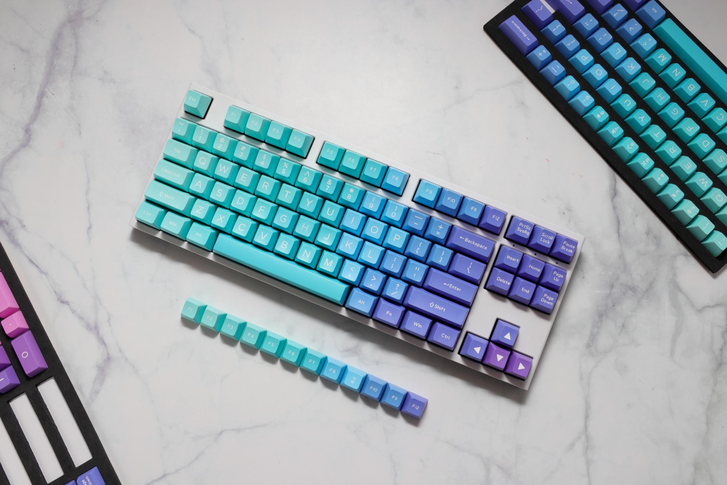 Капачки за механична клавиатура Ducky Azure, 108-Keycap Set ABS, Double-Shot, US Layout