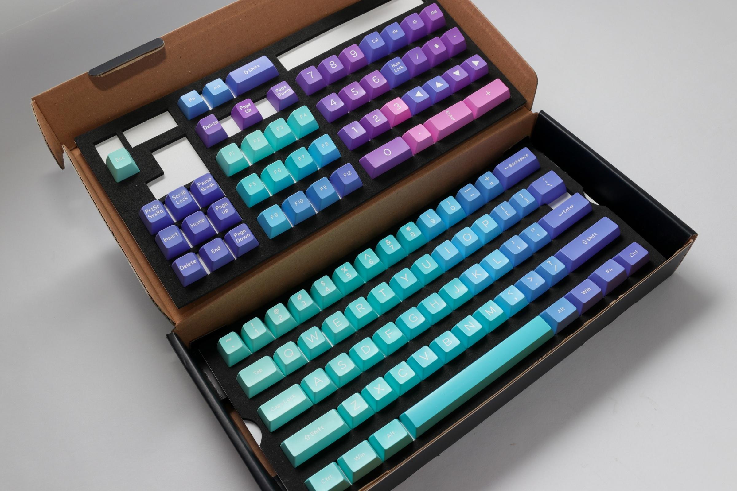 Капачки за механична клавиатура Ducky Azure, 108-Keycap Set ABS, Double-Shot, US Layout
