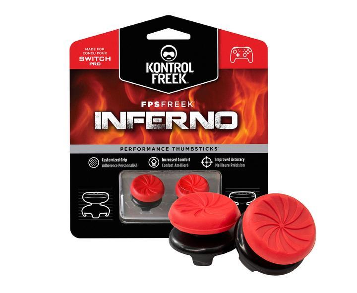 Сменяеми бутончета Thumb Grips KontrolFreek Inferno PRO за Nintendo Switch Pro Controller, червени