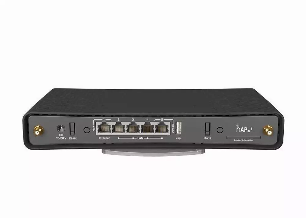 Рутер MikroTik RBD53iG-5HacD2HnD, CPU 719 MHz, Wi-Fi 5 (802.11ac), Двубандов (2,4 GHz / 5 GHz), Ethernet LAN, Черен