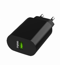 Безжично зарядно устройство с адаптер RAPOO XC140, Qi, 2.5/5/7.5/10W, Черен