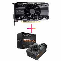 Комбо видео карта + захранване EVGA GeForce RTX 2060 SC GAMING 6GB + EVGA 650BQ 650W 80+ Bronze Semi Modular