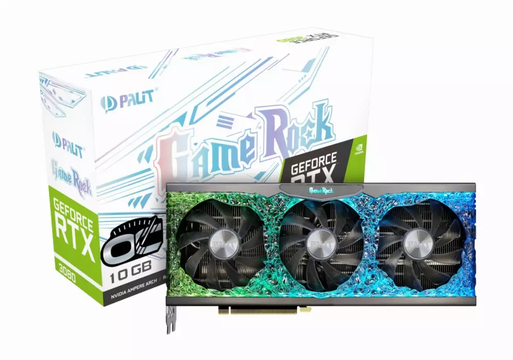 Видео карта Palit GeForce RTX 3080 GameRock OC 10GB LHR GDDR6X