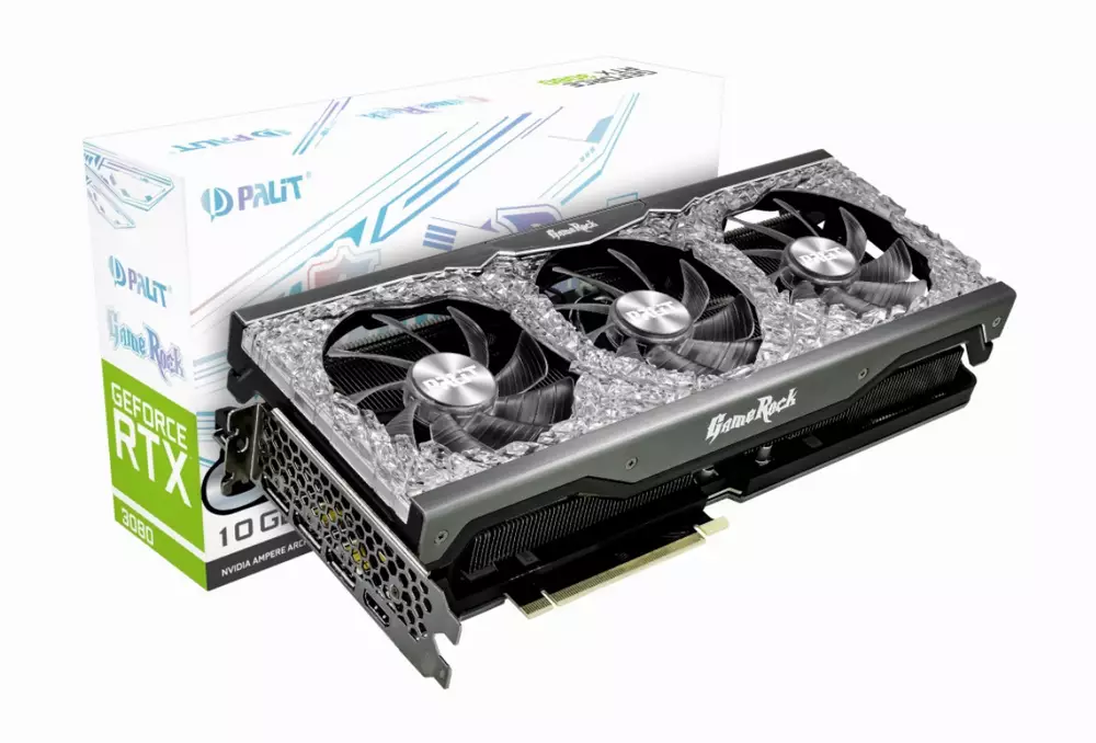 Видео карта Palit GeForce RTX 3080 GameRock OC 10GB LHR GDDR6X