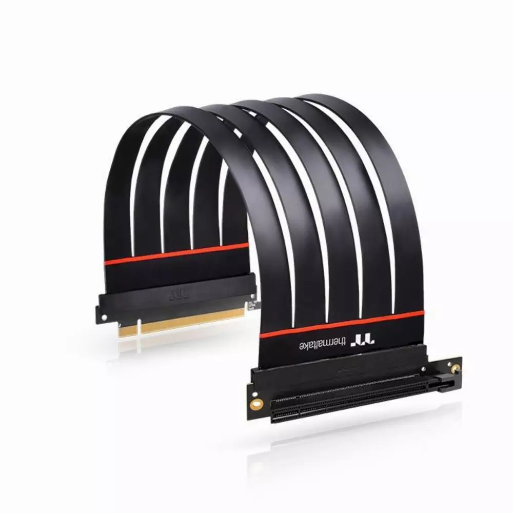 Kабел за вертикален монтаж за видео карта Thermaltake TT Premium PCI-E Riser 90&deg; Universal GPU Extender Riser Cable PCI-E 4.0 x16, 300mm