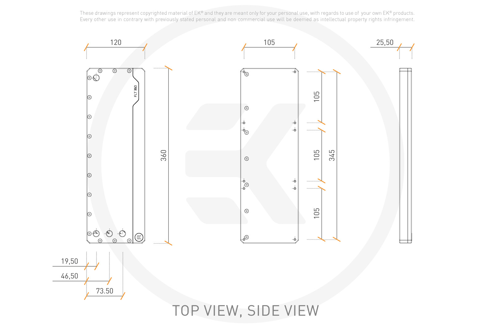Резервоар EK-Quantum Volume FLT 360 D-RGB - Plexi