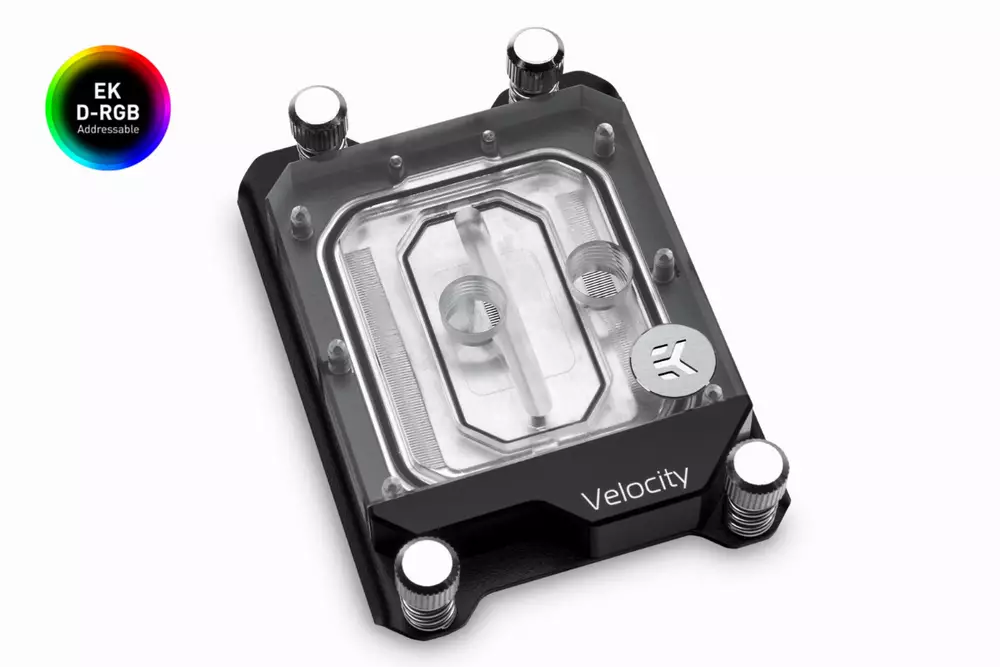 Воден блок за процесор EK-Quantum Velocity sTR4 D-RGB - Nickel + Plexi