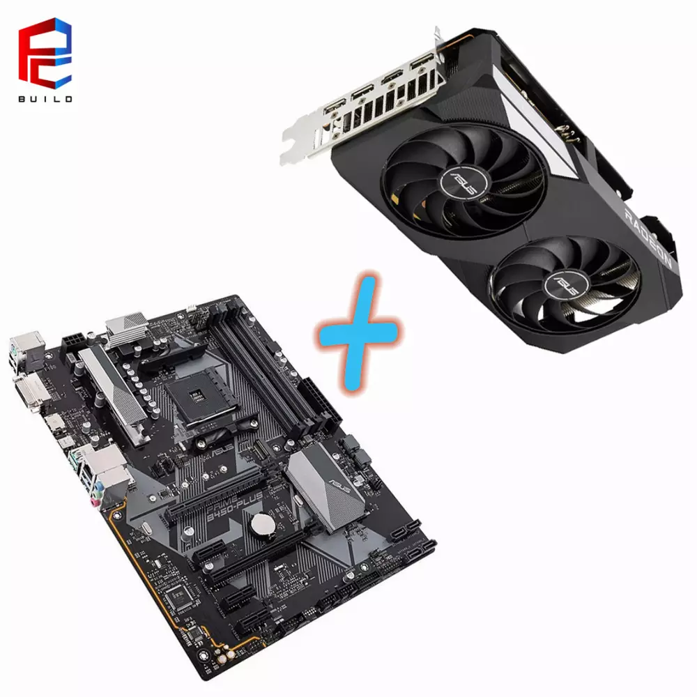 Комбо оферта ASUS DUAL AMD Radeon RX 6600 XT OC 8GB + ASUS PRIME B450 PLUS