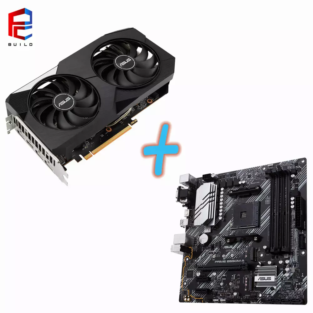  Комбо оферта ASUS DUAL AMD Radeon RX 6600 XT OC 8GB + ASUS PRIME B550M-A