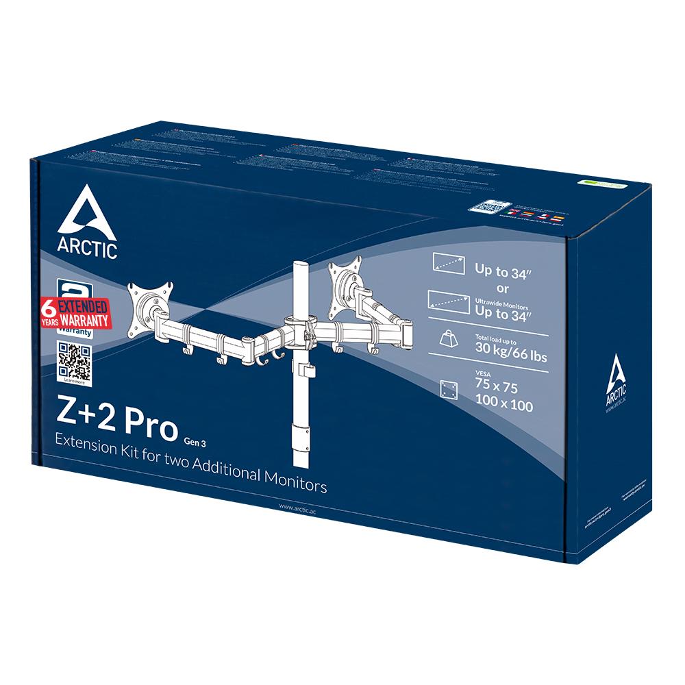 Разширително рамо ARCTIC Z+2 PRO за добавяне на 2 допълнителни монитора към Z Pro
