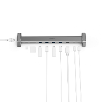 Докинг станция 9 в 1 HAMA 200103, 4 x USB-A, USB-C, HDMI&trade;, LAN, SD, microSD, Сив
