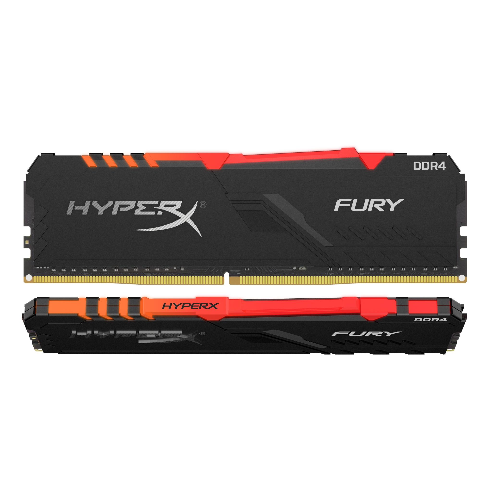 Памет Kingston FURY Beast Black RGB 16GB (2x8GB) DDR4 3200MHz CL16 - KF432C16BBAK2/16