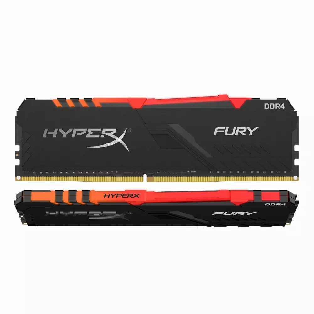 Памет Kingston FURY Beast Black RGB 16GB (2x8GB) DDR4 2666MHz CL16 - KF426C16BBAK2/16