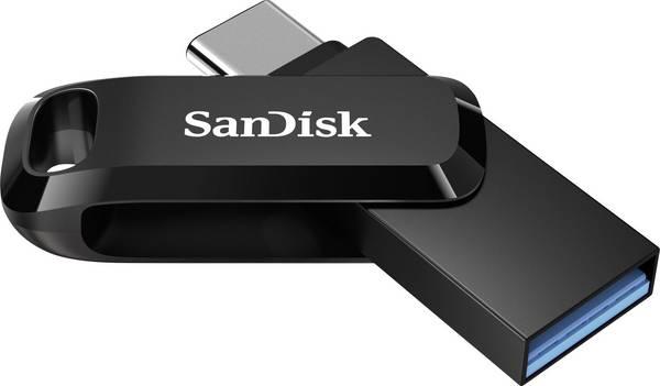 Clé USB SanDisk Ultra Dual Drive Go, 64 GB, USB 3.2 1st Gen (USB 3.0), Noir