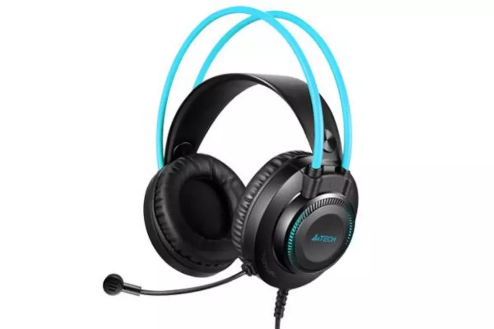 Слушалки с микрофон A4TECH FH200U, Стерео, USB, Черен/Син