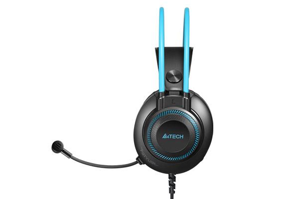 Слушалки с микрофон A4TECH FH200U, Стерео, USB, Черен/Син