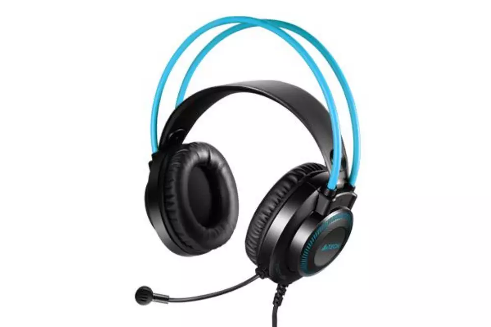 Слушалки с микрофон A4TECH FH200U, Стерео, USB, Черен/Син