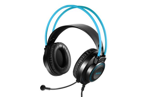 Слушалки с микрофон A4TECH FH200U, Стерео, USB, Черен/Син