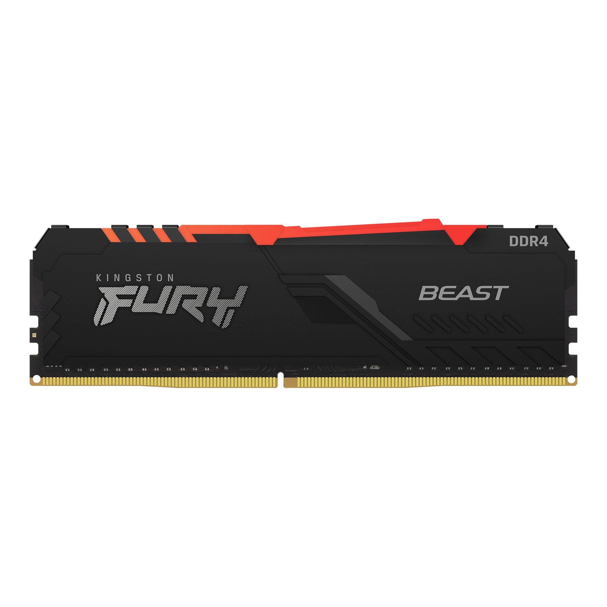 Памет Kingston FURY Beast Black RGB 32GB (2x16GB) DDR4 3200MHz CL16 - KF432C16BB1AK2/32