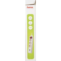 Разклонител  HAMA USB 3.4A, 3 гнезда, 1.4м, Бутон вкл/изкл, Защита срещу деца, Бял