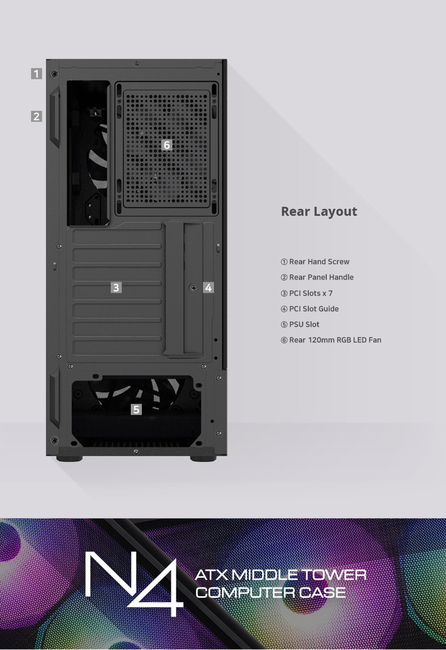 Кутия Zalman N4 RGB Tempered Glass Case ATX