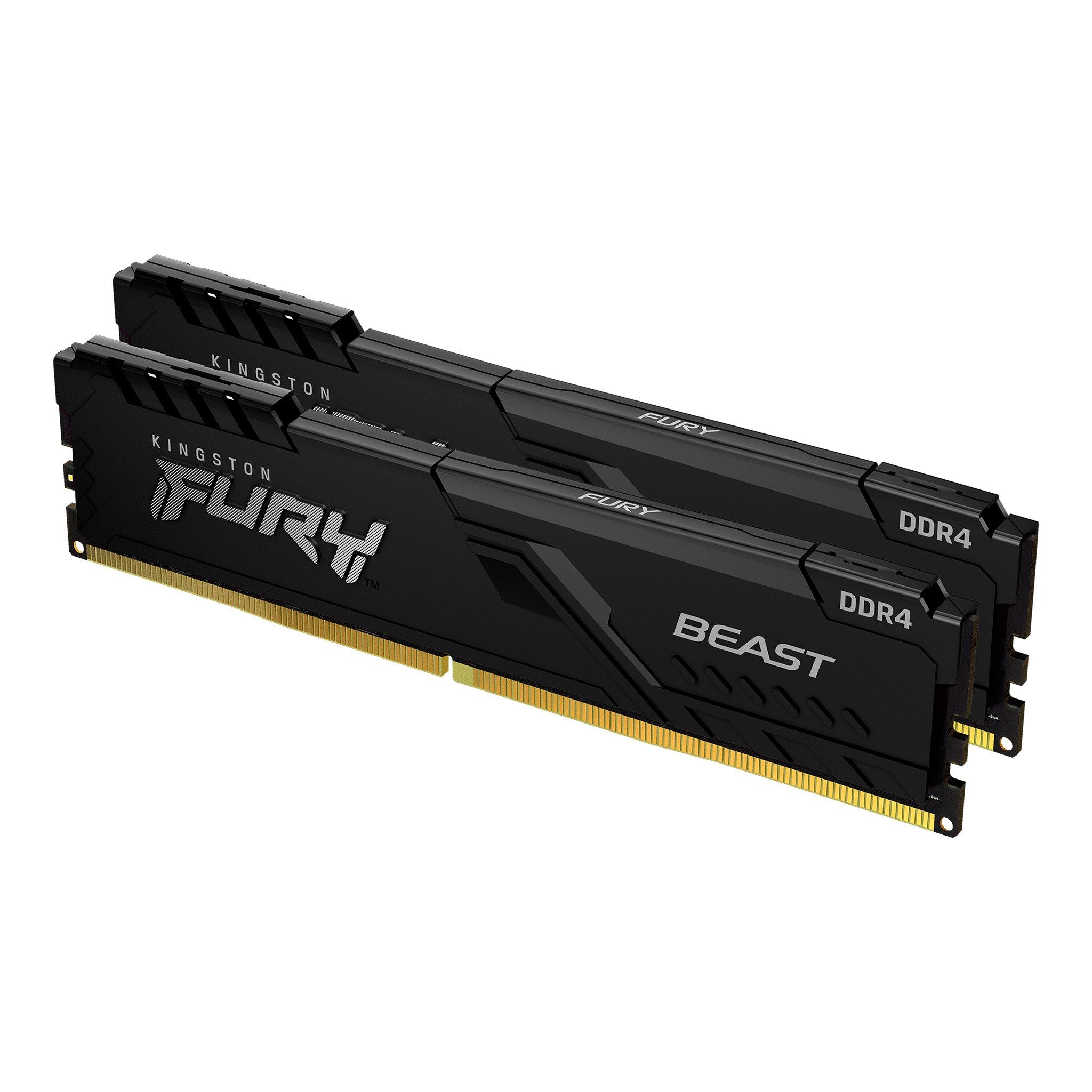 Памет Kingston FURY Beast Black 16GB (2x8GB) DDR4 3600MHz CL17 - KF436C17BBK2/16