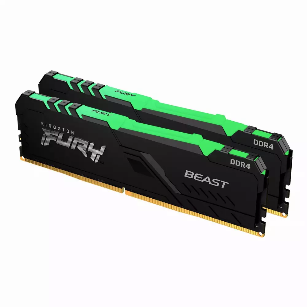 Памет Kingston FURY Beast Black RGB 64GB (2x32GB) DDR4 3600MHz CL18 - KF436C18BBAK2/64