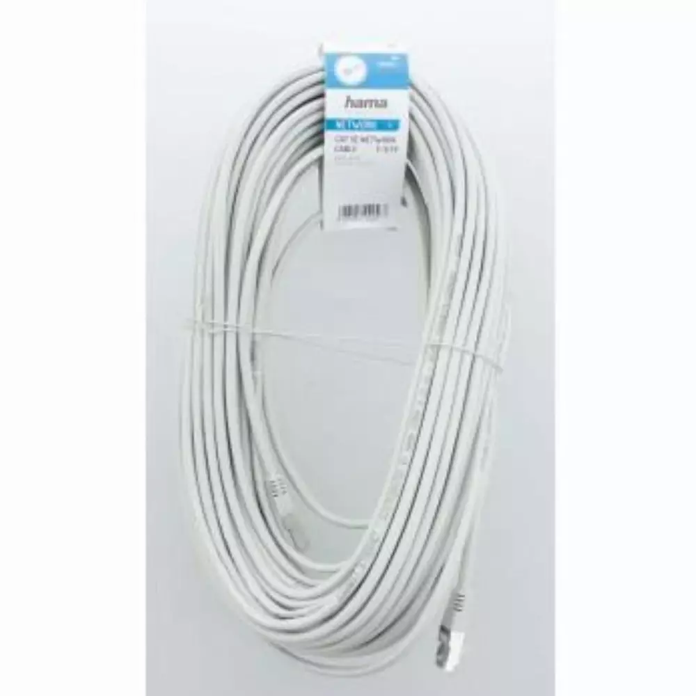 Мрежов кабел HAMA CAT 5e, F/UTP, RJ-45 - RJ-45, 30 m, Сив, Булк