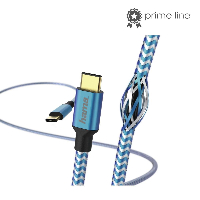 Кабел HAMA Reflective, USB-C мъжко - USB-C мъжко, 480 Mbps, 1.5 м., Син