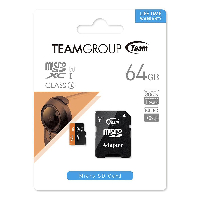 Карта памет Team Group 64GB Micro SDHC/SDXC UHS-I Orange Card + SD Adapter