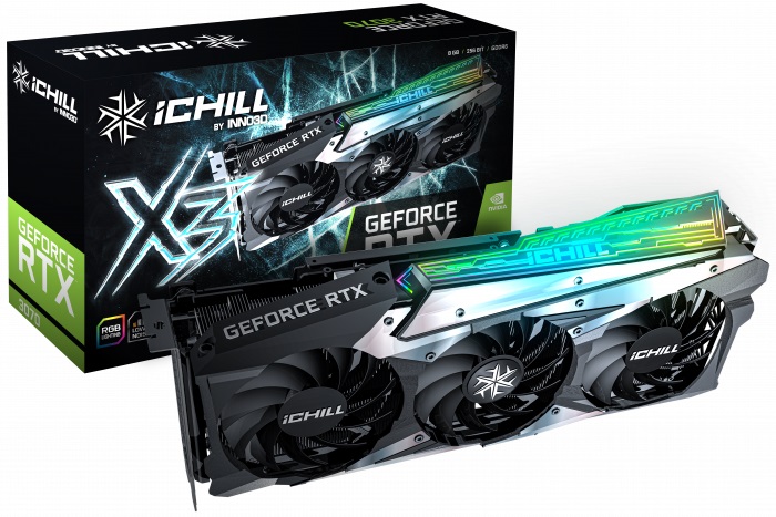 Видео карта Inno3D GeForce RTX 3070 8GB iCHILL X3 LHR